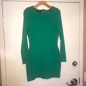 Bebe Long Sleeve Green Dress